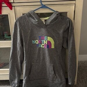 The North Face Kids Gray Hoodie with Colorful Logo